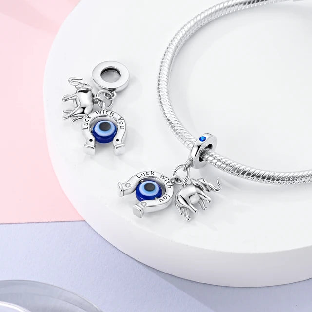 Charm de la Suerte Elefante y Ojo Turco