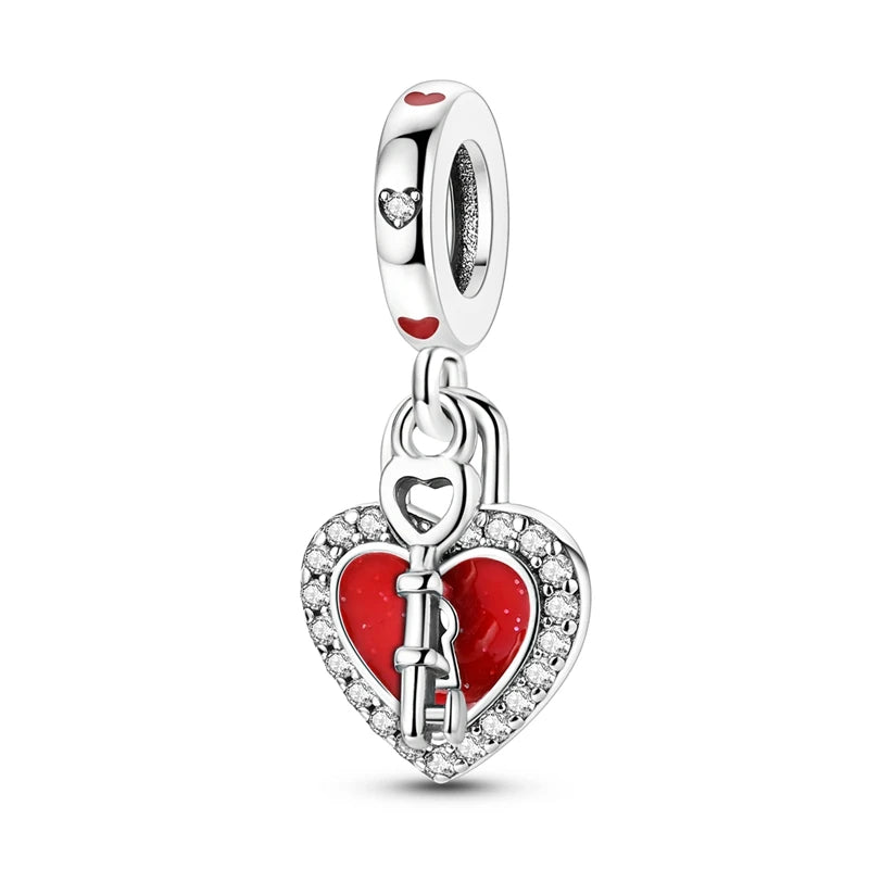 Charm Corazon Rojo y Llave