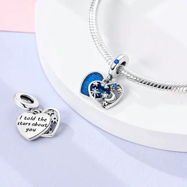 Charm Corazon Constelacion Azul
