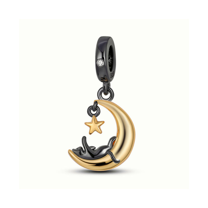 Charm Gatito Negro en Luna