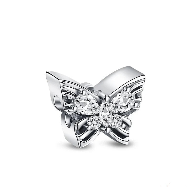 Charm Mariposa Brillos de Plata