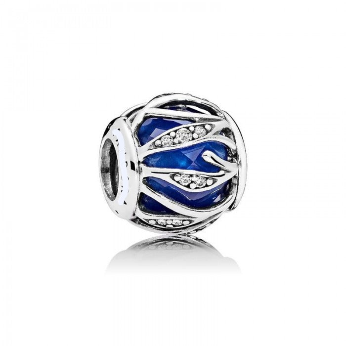 Charm Abalorio Azul Lazos Diamantados
