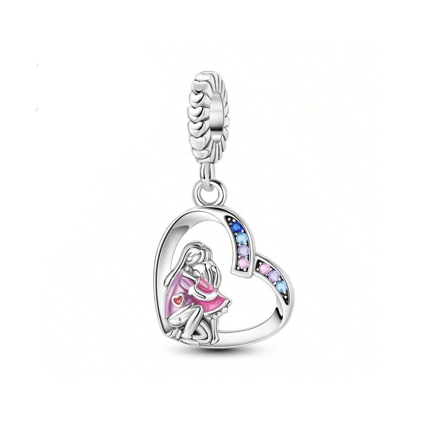 Charm Corazon y Abrazo de Mama e Hija