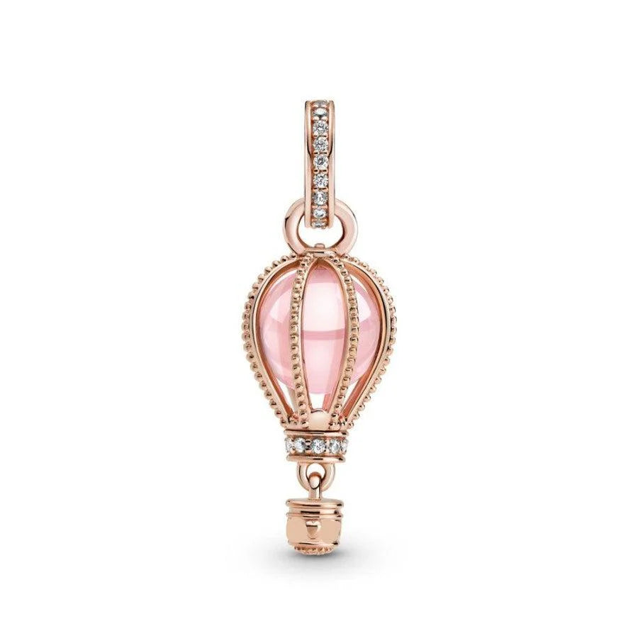 Charm Globo Aerost√°tico Dorado Rosa