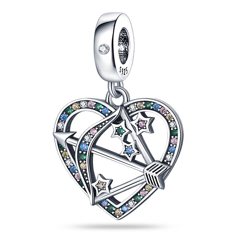 Charm Corazon Flechado Diamantado