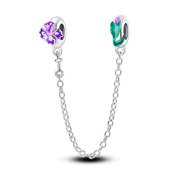 Cadena de Seguridad Flor Morada y Tulip√°n