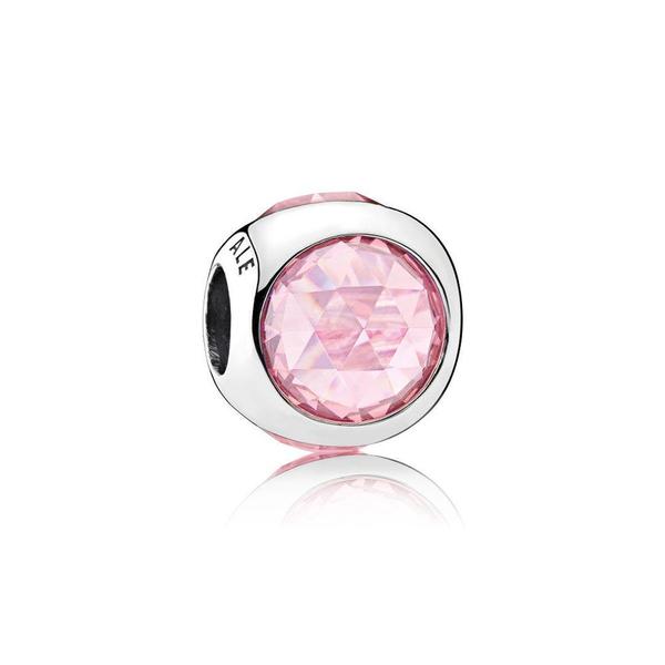 Charm Abalorio con Gran Gema Rosa
