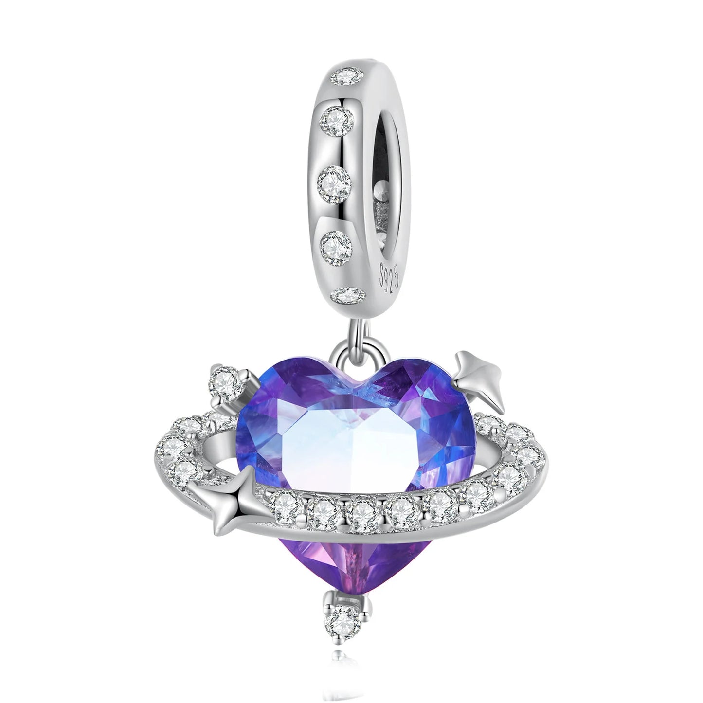 Charm Planeta con Diamante Morado