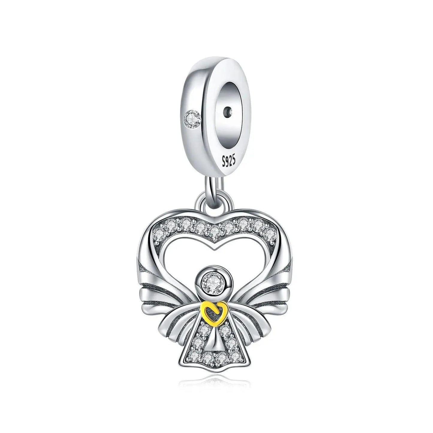 Charm Angel con Corazon Dorado