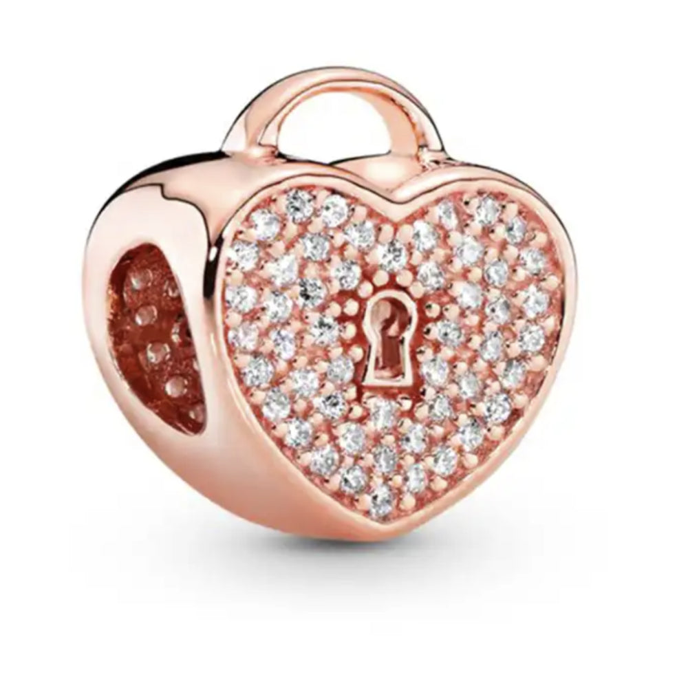 Charm Candado de Amor Con Diamantes