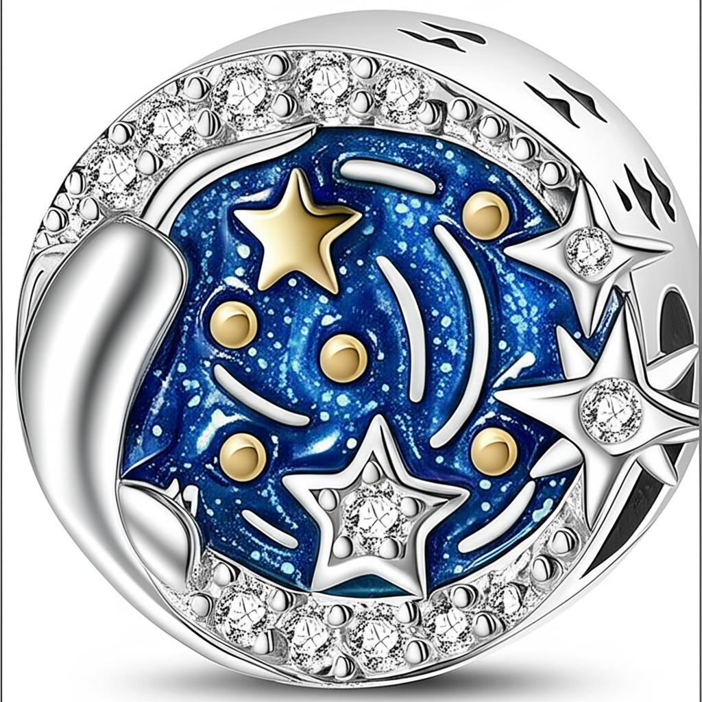 Charm Galaxia Azul, Estrellas Platas y Doradas