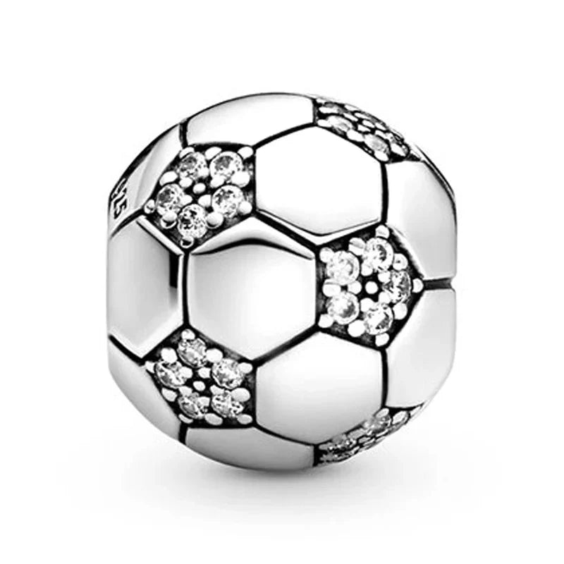 Charm Balón de Fútbol Plateado