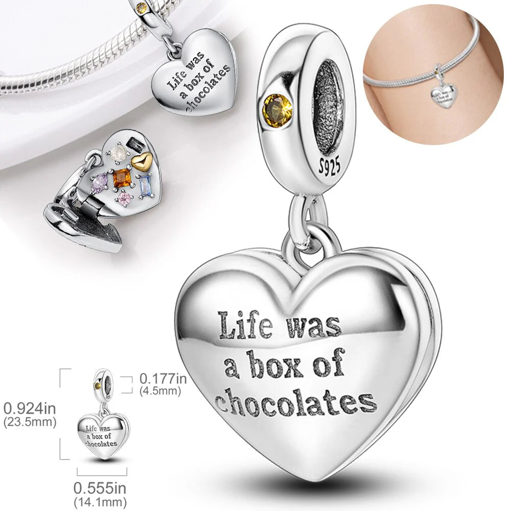 Charm Corazon "La vida es como una caja de chocolates"
