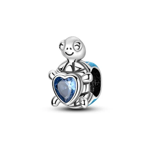 Charm Tortuga Azul y Corazon Azul