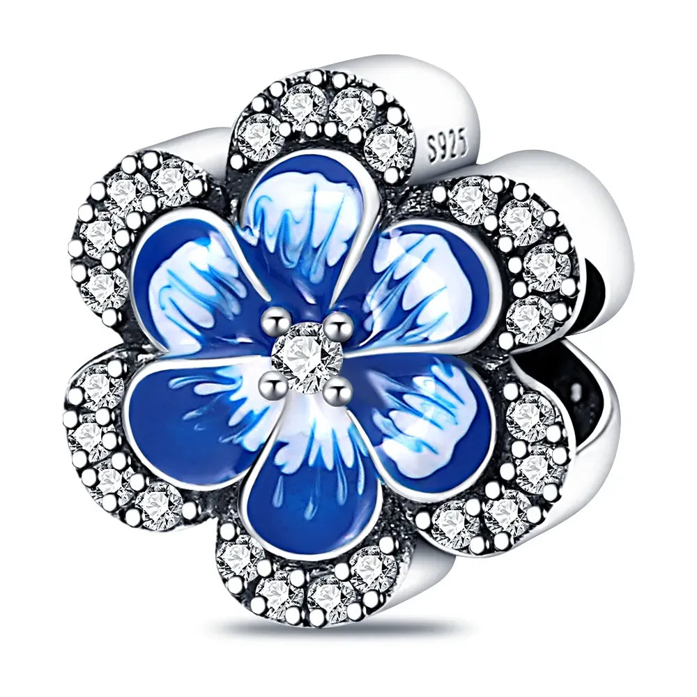 Charm Flor Azul Brillante