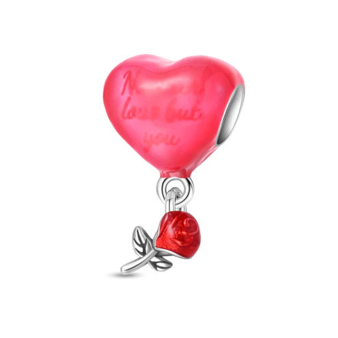 Charm Corazón Loved y Rosa Roja