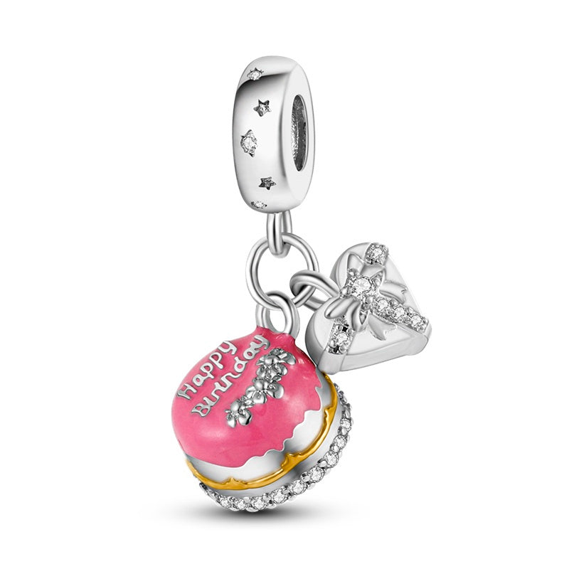 Charm "Happy Birthday" con Regalo de Corazon