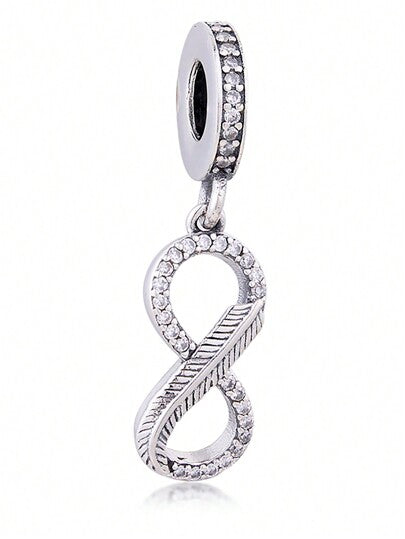 Charm Infinito de Pluma y Diamantes