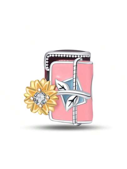 Charm Libro Rosa y Girasol