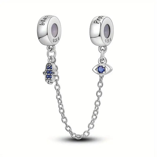 Cadena de Seguridad Ojo Turco y Mano Hamsa