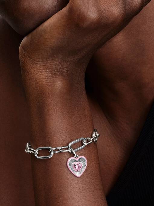 Charm Medallón Corazón rosa radiante