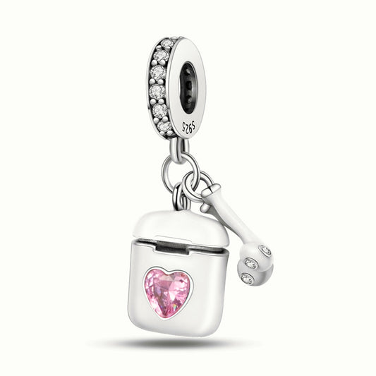 Charm Caja de Auriculares Coraz√≥n Rosa
