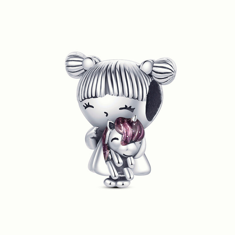 Charm Niña Con Unicornio
