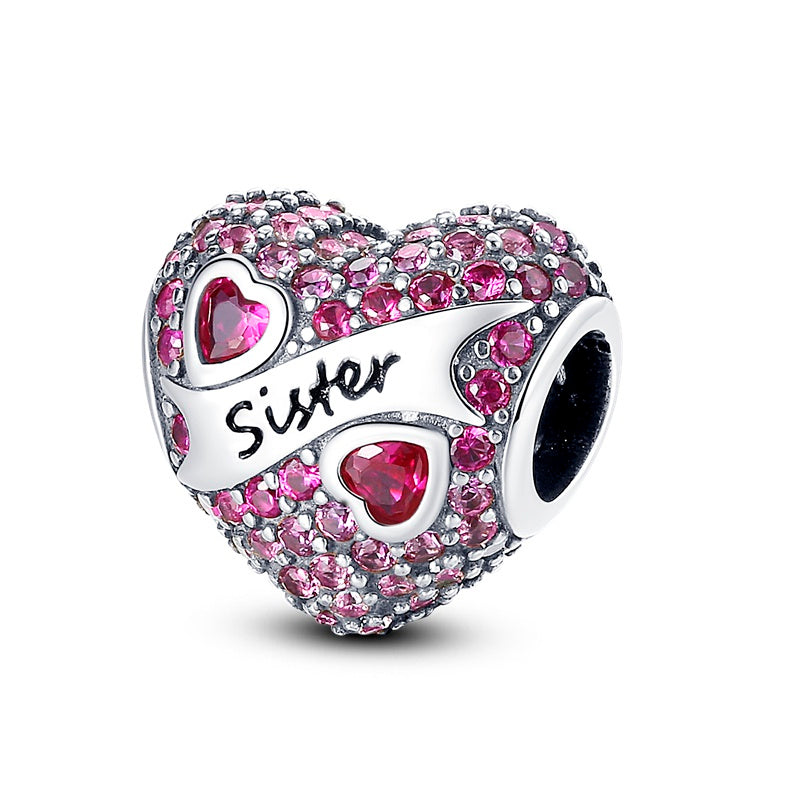 Charm Corazón “Sister” con Gemas