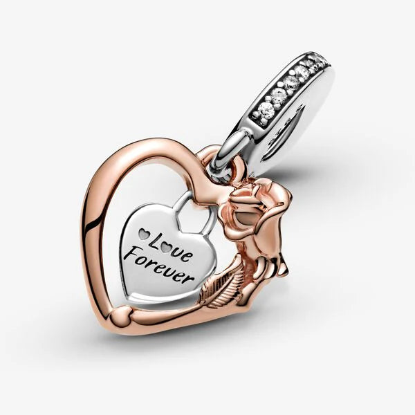 Charm Corazon de Rosa "Love Forever"