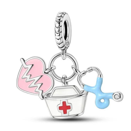 Charm Corazon de Medico y Estetoscopio