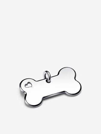 Charm Placa de Hueso Plateado