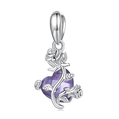 Charm Flor con Diamante Morado