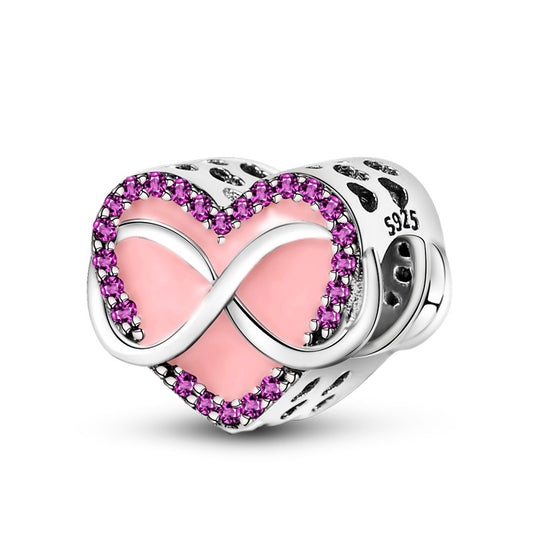 Charm Corazon Infinito Rosa
