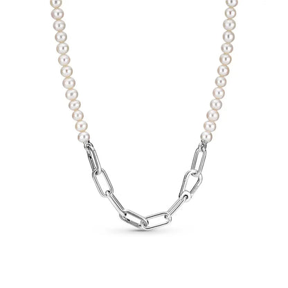 Collar con Perlas y Eslabones