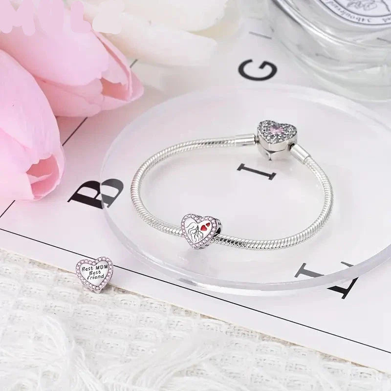 Charm Corazon Rosa "Amor de Madre"