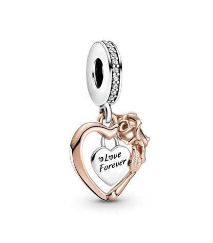 Charm Corazon de Rosa "Love Forever"