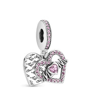 Charm Mom Colgante con Corazón Rosa