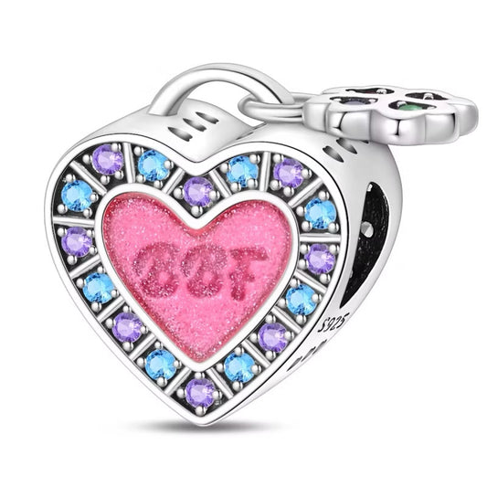 Charm Corazon BFF con Brillos