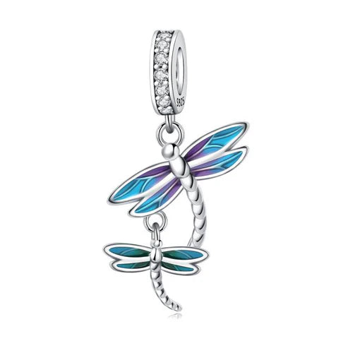 Charm Libelulas Vector Azul