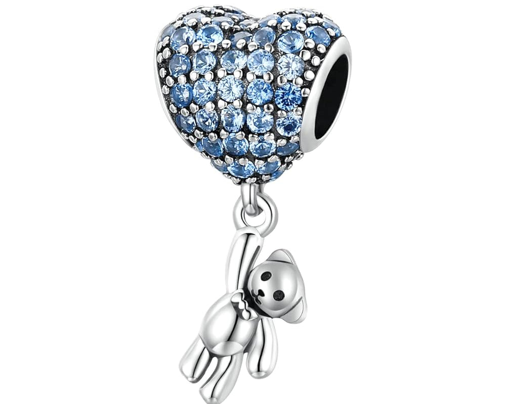 Charm Osito y Globo de Corazón