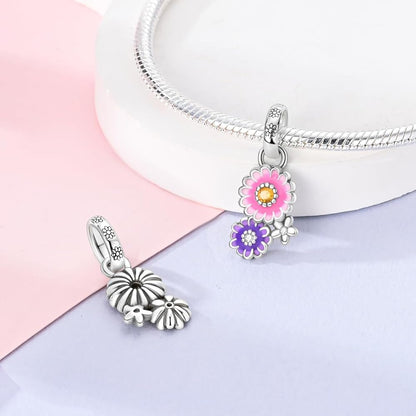 Charm Flores Rosa y Morada
