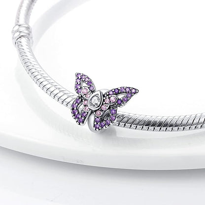 Charm Mariposa Diamantes Rosas