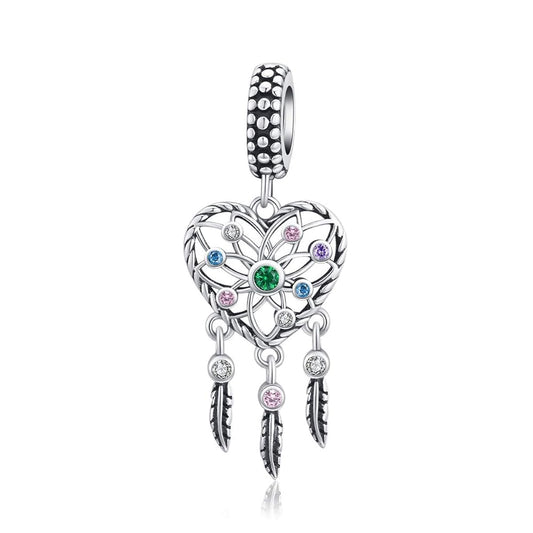 Charm Atrapasueños Corazon Encantado Plateado