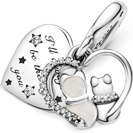 Charm Corazon y Gatitos