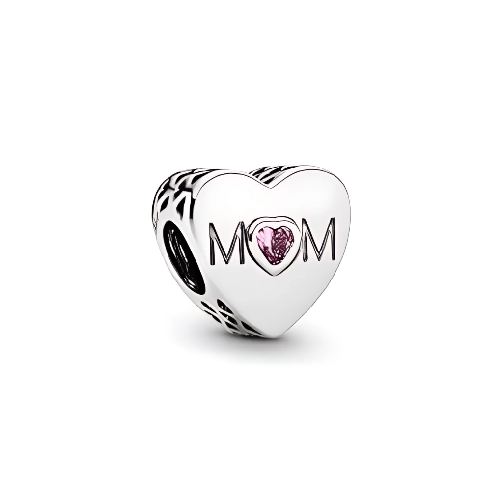 Charm Corazon "Mom" Gema Rosa