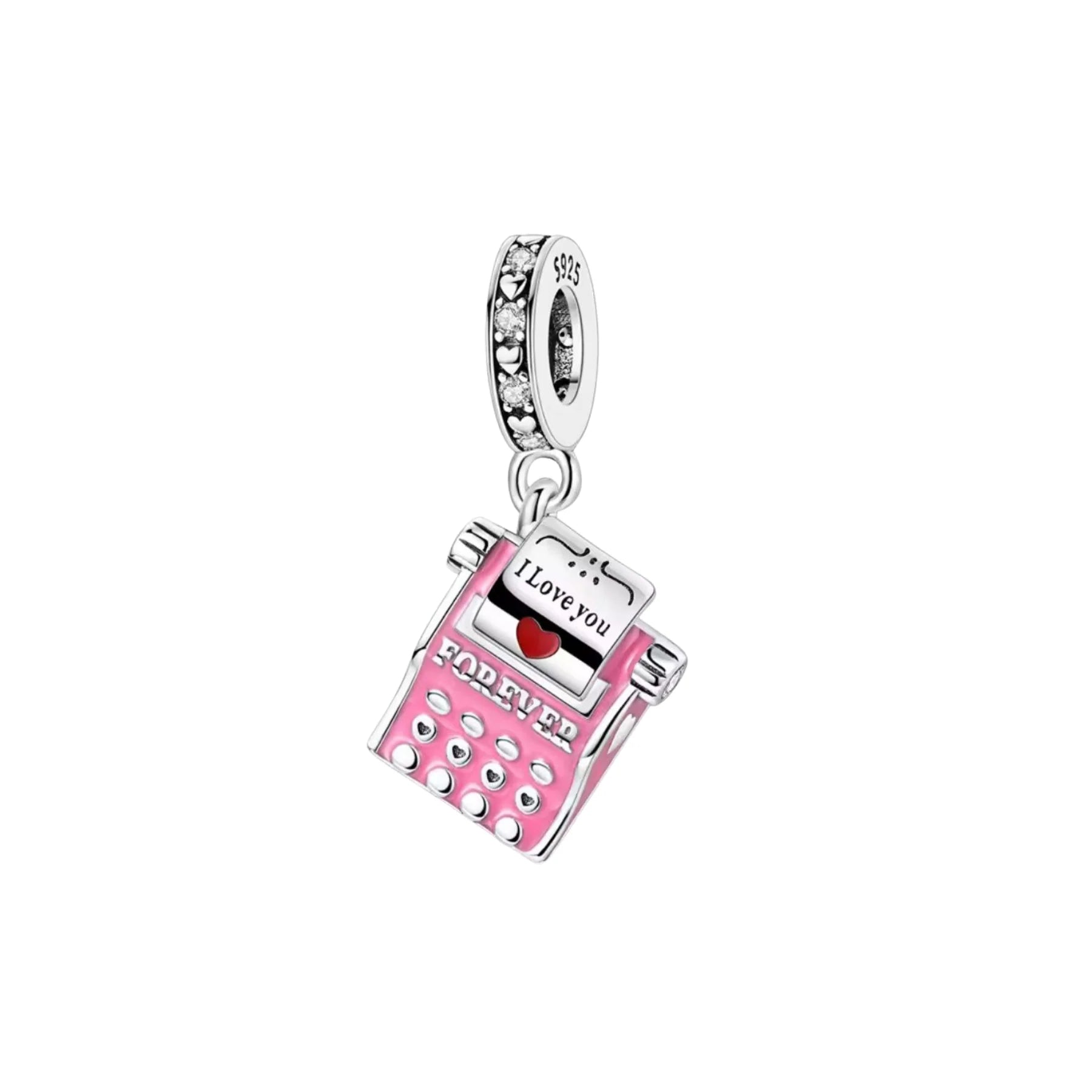 Charm Maquina de Escribir Rosa