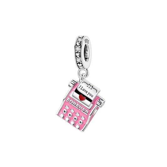 Charm Maquina de Escribir Rosa