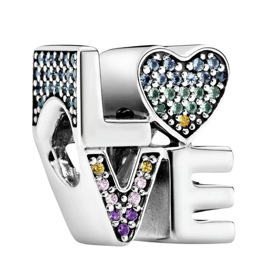 Charm "Love" Diamantes Coloridos