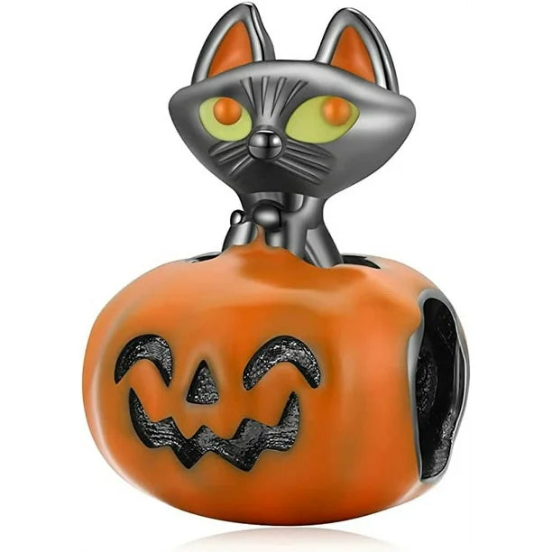 Charm Gatito Negro y Calabaza