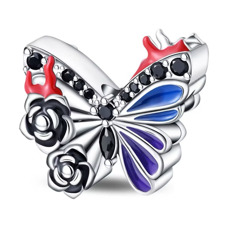 Charm Mariposa Oscura de Rosas